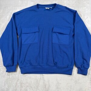 Vintage AO Blue Utility Sweatshirt Men's Large Y2K